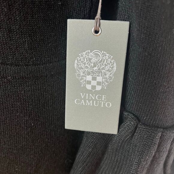 Vince Camuto Black White Trimmed Layered Ruffle Cuff Sweater Dress Women’s Large - Picture 4 of 13